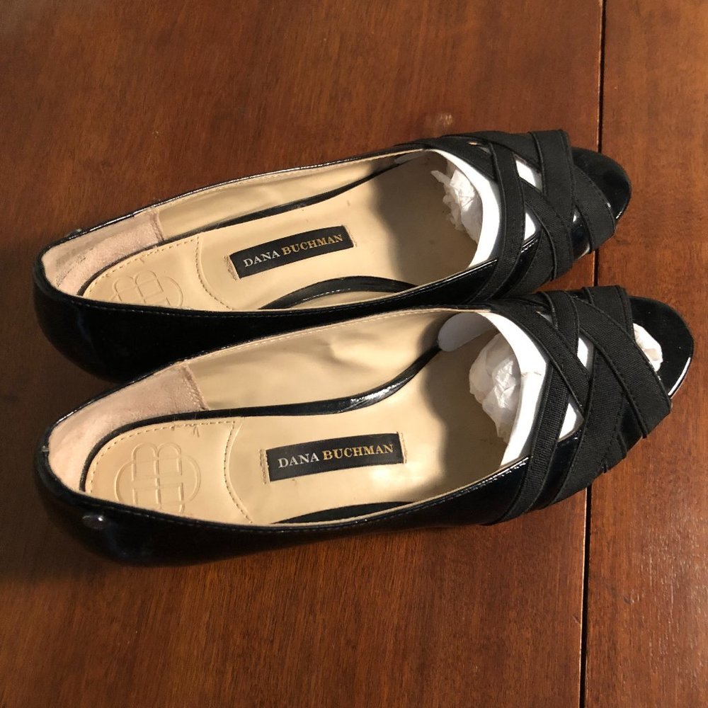 Black Dana Buchman Dressy Wedge Shoes, Size 8.5